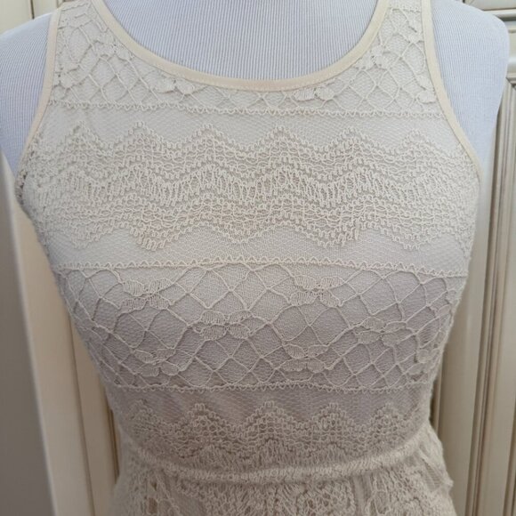 Solitaire Knit 100% Cotton Vintage StyleLace Long Maxi Dress Size XS - Picture 3 of 6